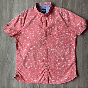 Superdry Premium Merchant Palm Print Short Sleeve Shirt XXL Coral Tropical